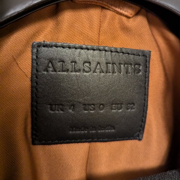 All Saints Dalby Leather Jacket Cognac Brown - Picture 4 of 7